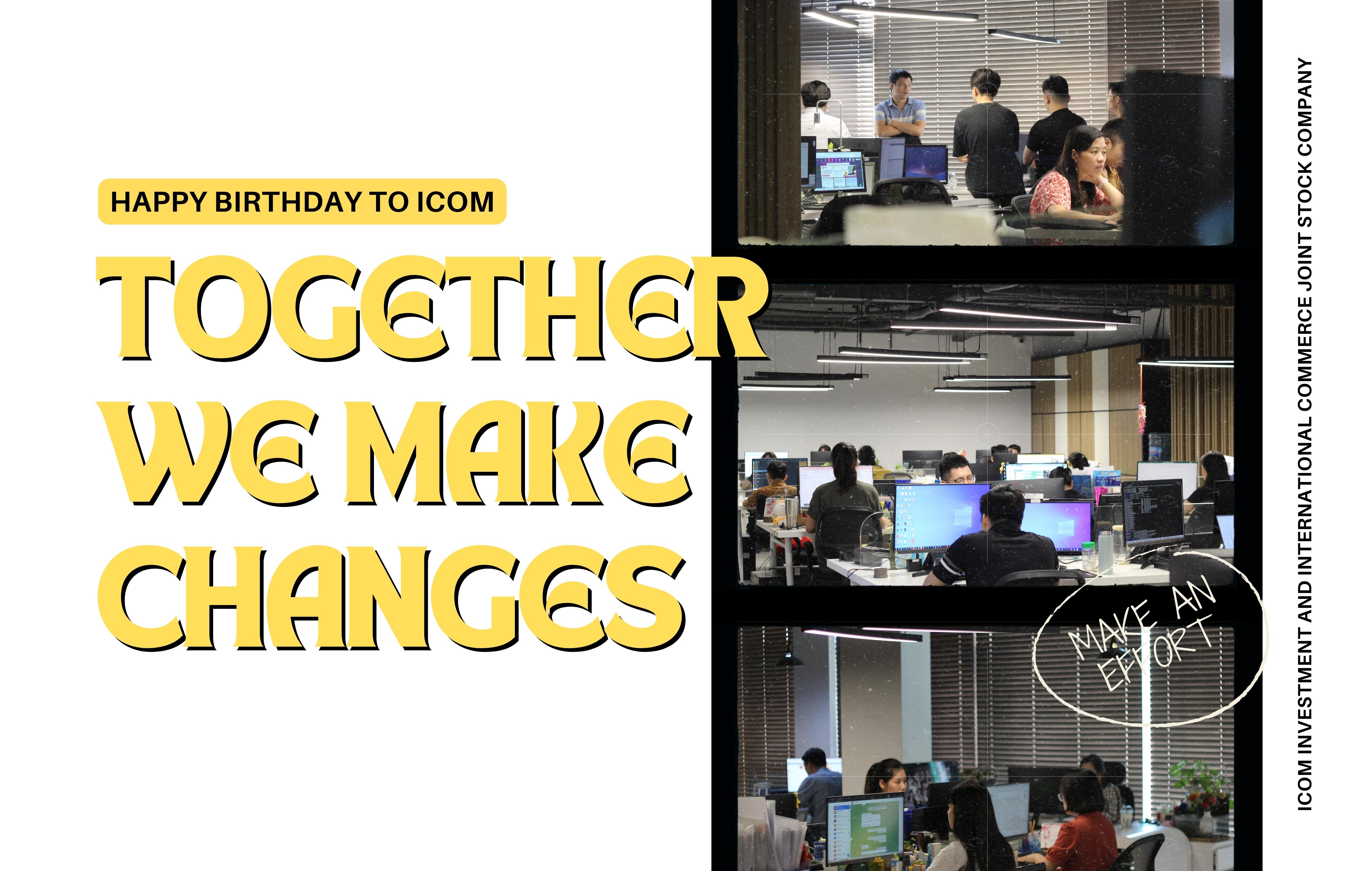 Teambuilding celebrates the 15th anniversary of the founding of ICOM company.